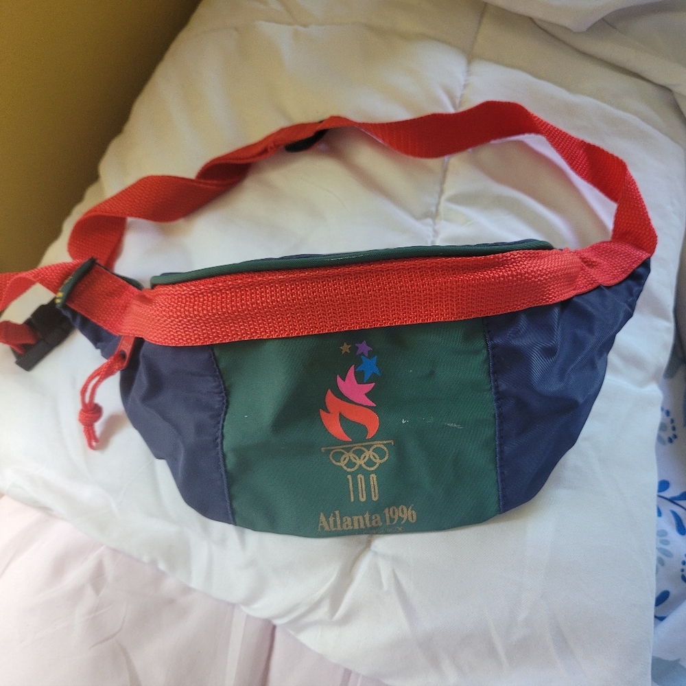 Vintage 1996 summer Olympics waist bag fanny pack green blue red